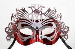 Maska Drak červeno-stříbrná