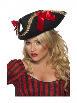 Pirátský klobouk s červenými mašlemi