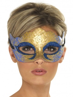 Benátská maska modro-zlatá